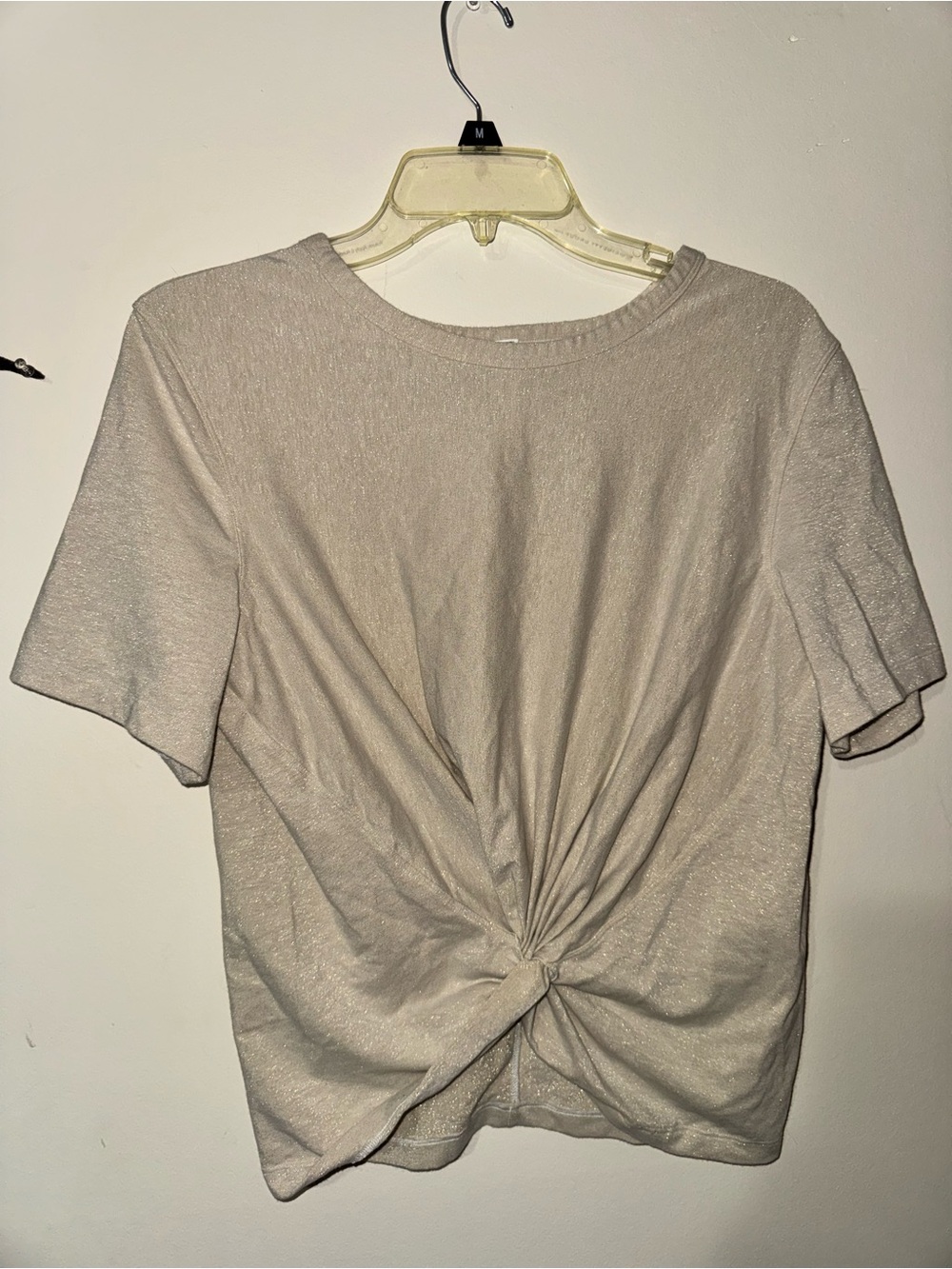 Lululemon Twist-Front Short Sleeve Top in Light Beige